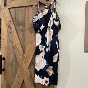 Off the shoulder cap sleeve dress